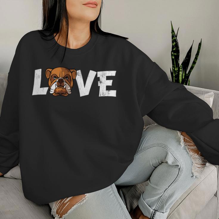 Liebe Bulldogge Mama Lustige Bulldogge Papa Sweatshirt Frauen Geschenke für Sie