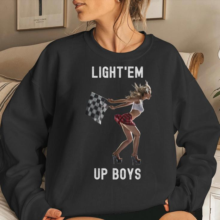 Light'em Up Boys Drag Racing Hot Girl Car Graphic Women Sweatshirt Gifts for Her