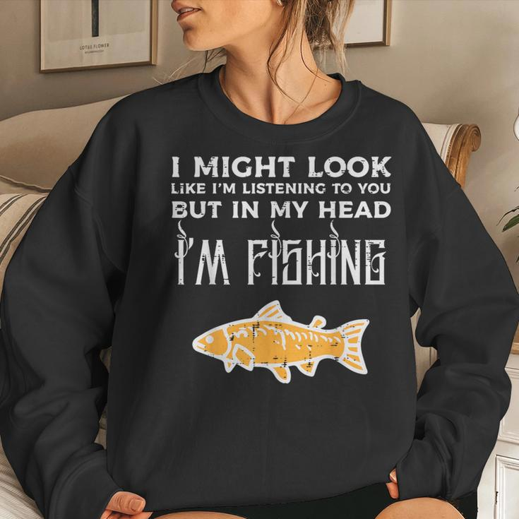 Might Look Like Listening Fishing Angler Kid Women Sweatshirt Gifts for Her