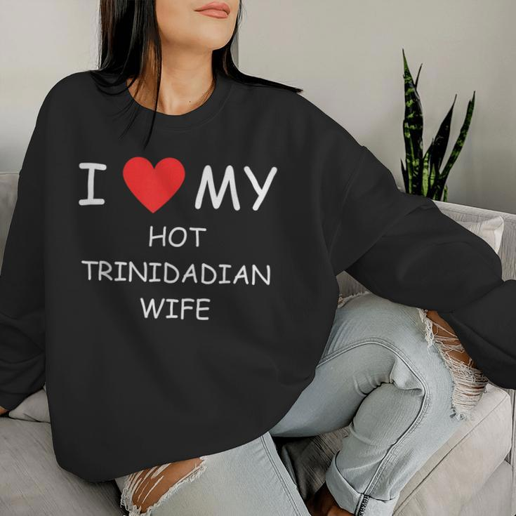 I Love My Hot Trinidadian Wife Cute Country Heart Women Sweatshirt Gifts for Her