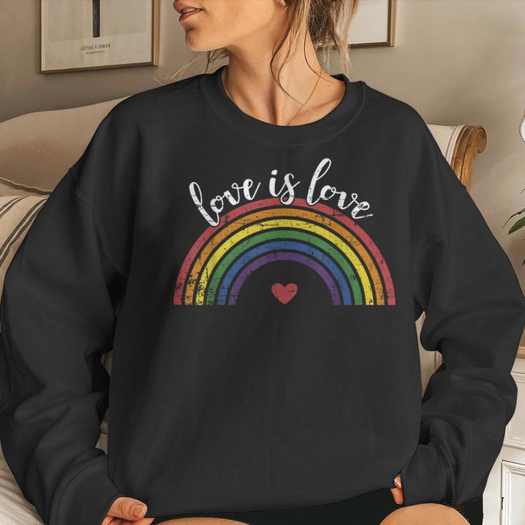 Love With Rainbow Flag For Lgbt Pride Month Women Sweatshirt Gifts for Her