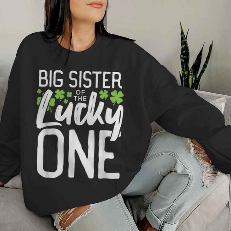 Lucky One First Birthday Big Sister Family St Patrick's Day Women Sweatshirt Gifts for Her