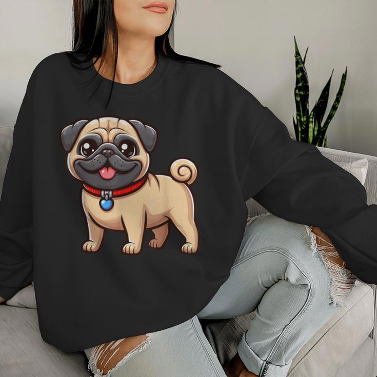 Lustiger Mops Hund Niedlicher Mops Mama Mops Papa Lustiger Mops Sweatshirt Frauen Geschenke für Sie