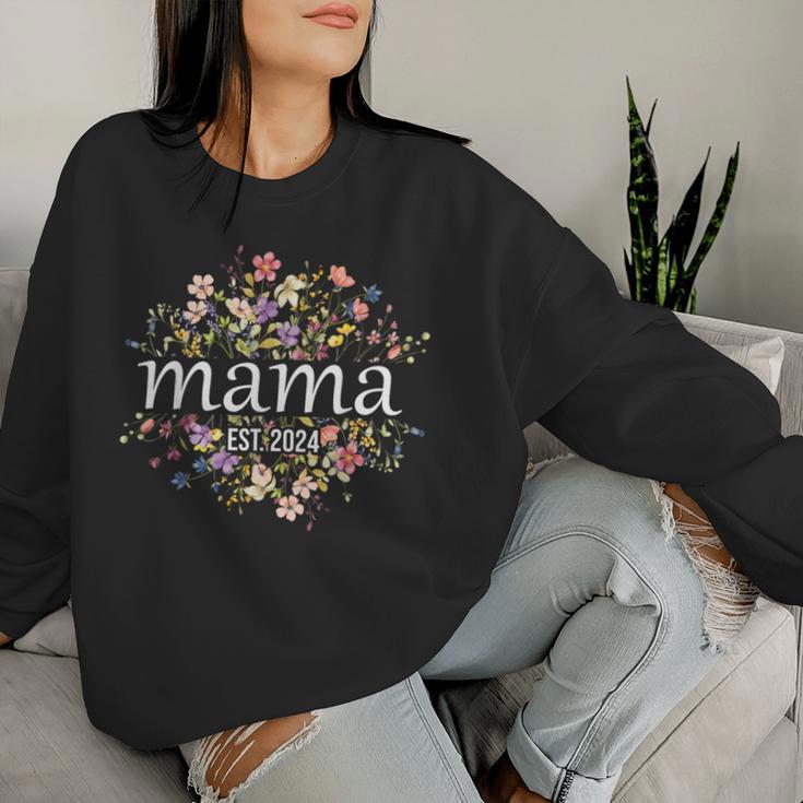 Mama 2024 Muttertag Für Mama Neue Mutter Schwangerschaft Ankündigung Sweatshirt Frauen Geschenke für Sie