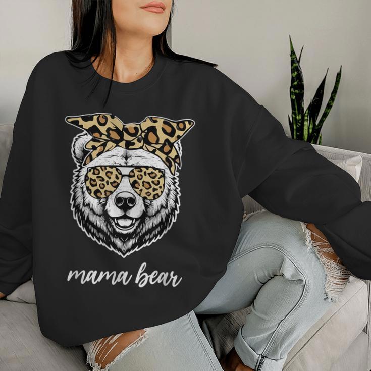 Mama Bear Face Leopard Sonnenbrille Mama Mama Muttertag Sweatshirt Frauen Geschenke für Sie