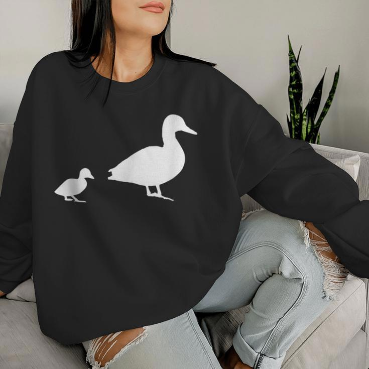 Mama Duck 1 Duckling Animal Family Women Sweatshirt Gifts for Her
