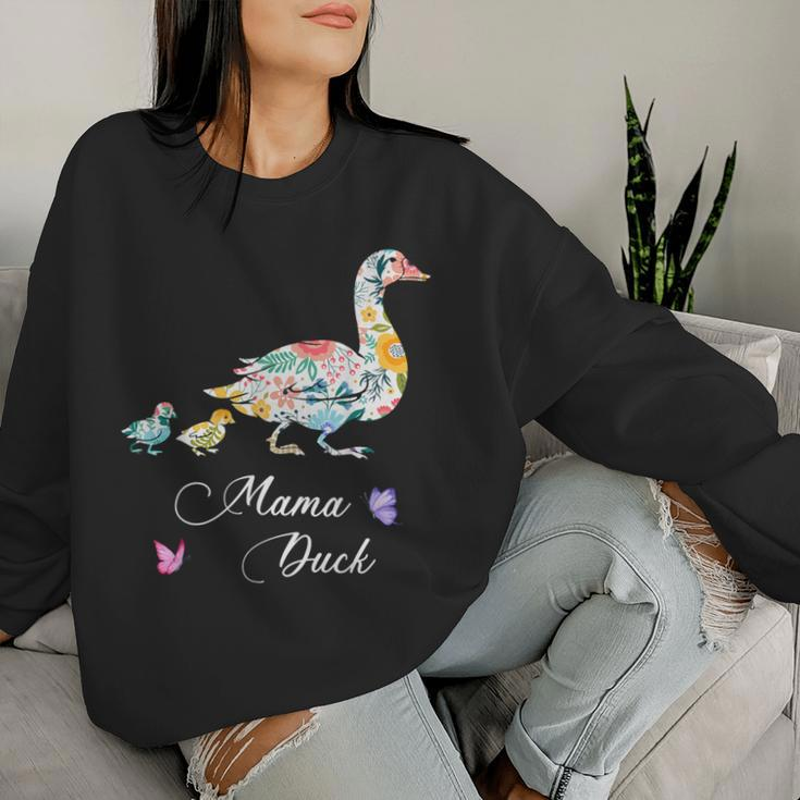 Mama Duck Mother's Day Floral Mom Farmer Farm Women Sweatshirt Gifts for Her
