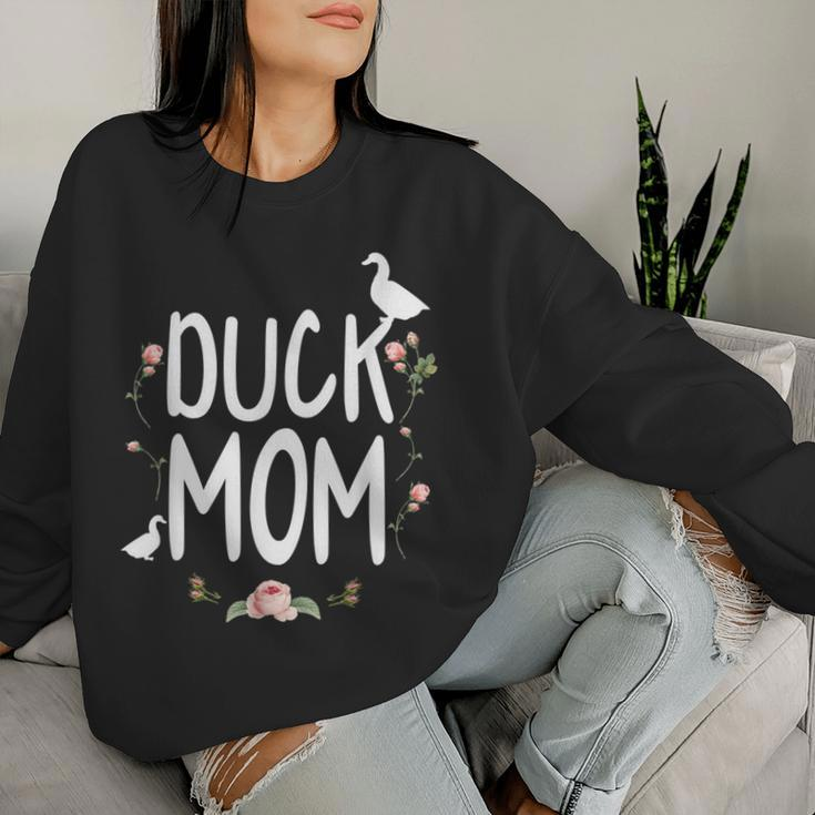 Mama Duck Bird Flower Cute Mom Mama Women Sweatshirt Gifts for Her