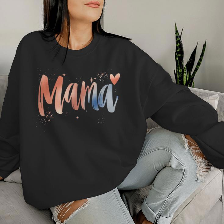 Mama Herz Grafik Mama Mama Leben Muttertag 2024 Damen Sweatshirt Frauen Geschenke für Sie