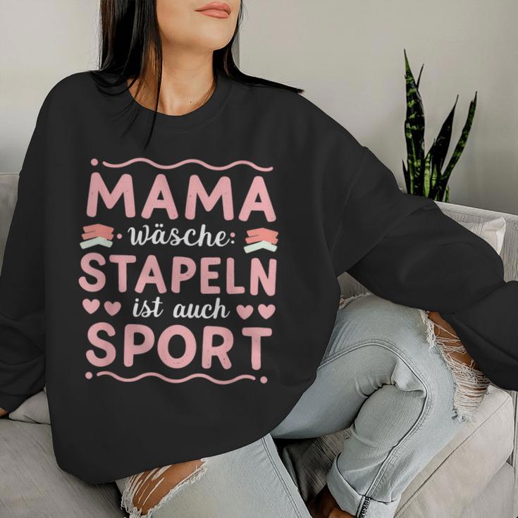 Mama Wäschestapeln Sport Muttertag Lustig Mütter Familie Sweatshirt Frauen Geschenke für Sie