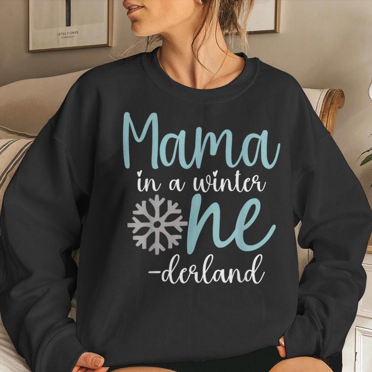 Mama In A Winter Onederland Mom 1St Birthday Of Girl Women Sweatshirt Gifts for Her