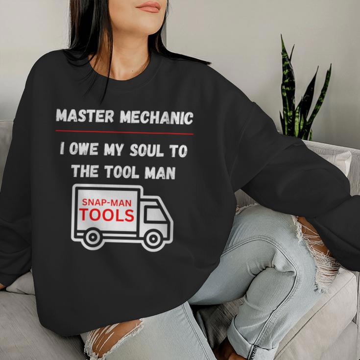 Master Mechanic I Owe My Soul Dad Mechanics Sarcastic Women Sweatshirt Gifts for Her