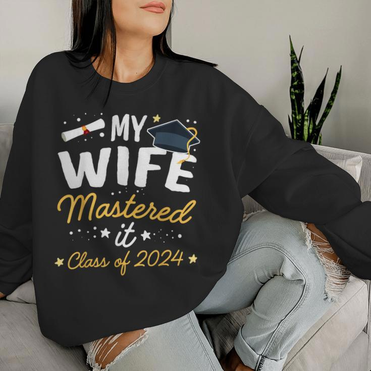 Masters Graduation My Wife Mastered It Class Of 2024 Women Sweatshirt Gifts for Her