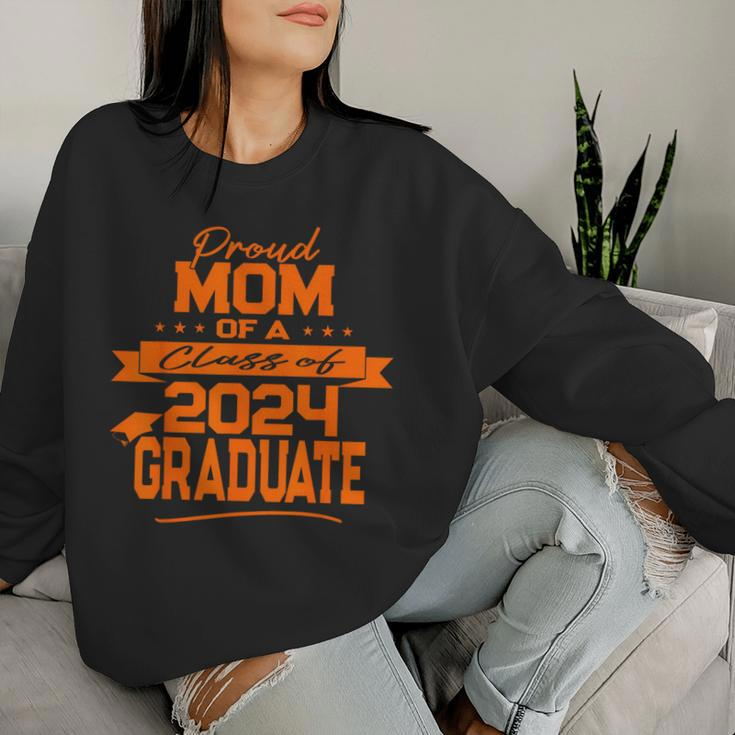 Matching Family Orange Proud Mom Class Of 2024 Graduate Women Sweatshirt Gifts for Her