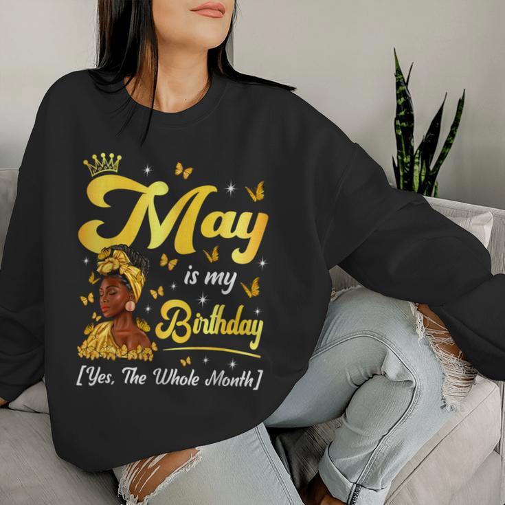 May Is My Birthday African American Woman Birthday Queen Women Sweatshirt Gifts for Her