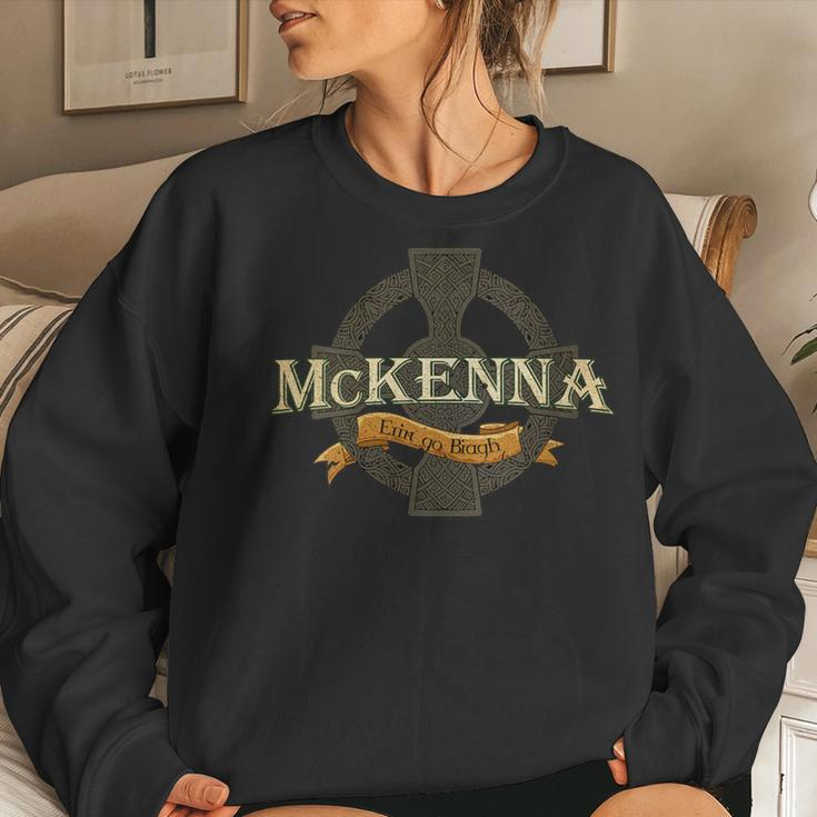 Mckenna Irish Surname Mckenna Irish Family Name Celtic Cross Women Sweatshirt Gifts for Her