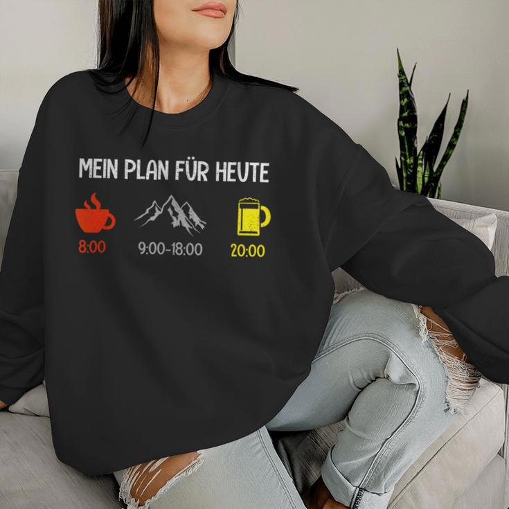 Mein Plan Für Heute Kaffee Berge Beer Hiking Alcohol Sweatshirt Frauen Geschenke für Sie