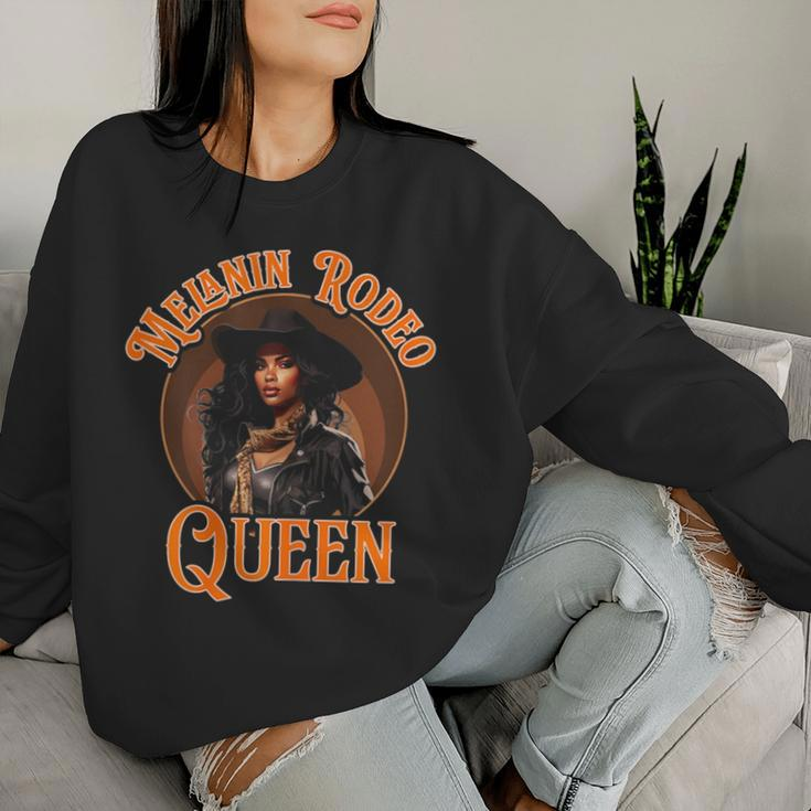 Melanin Rodeo Queen Bronc Riding African American Women Sweatshirt Gifts for Her