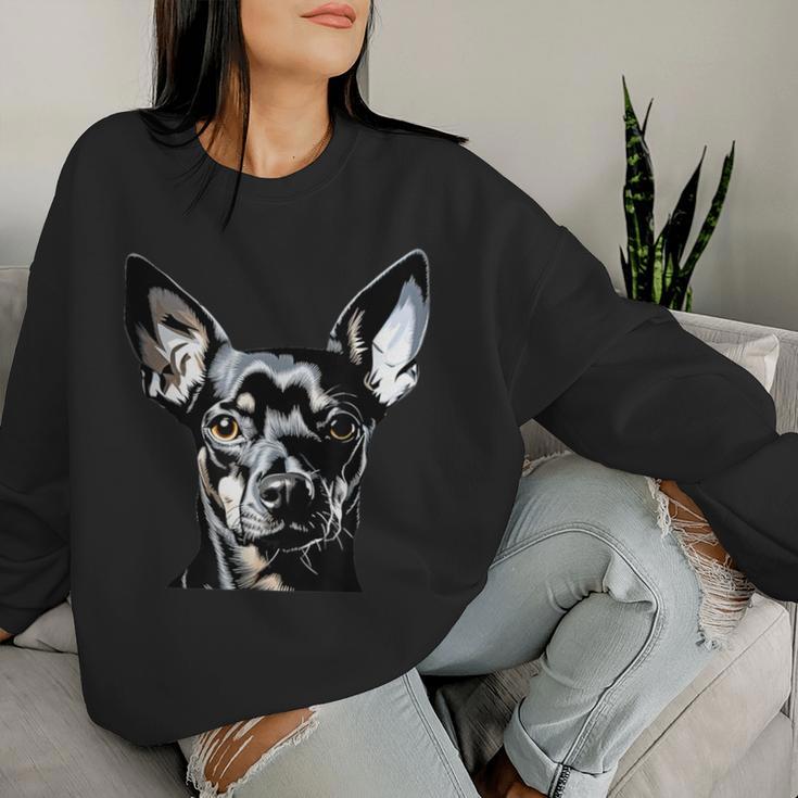 Miniatur Pinscher Minpin Min Pin Welpe Hund Papa Mama Energie Sweatshirt Frauen Geschenke für Sie