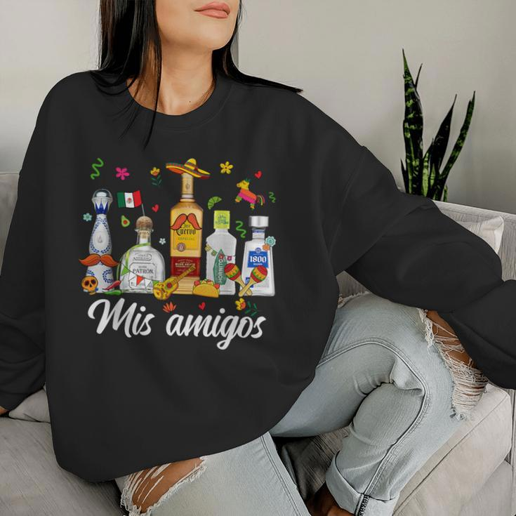 Mis Amigos Margarita Tequila Cocktail Cinco De Mayo Drinking Women Sweatshirt Gifts for Her