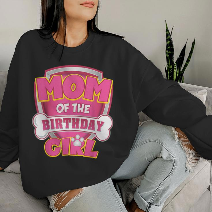 Mom Of The Birthday Girl Dog Paw Theme Celebration Women Sweatshirt Gifts for Her