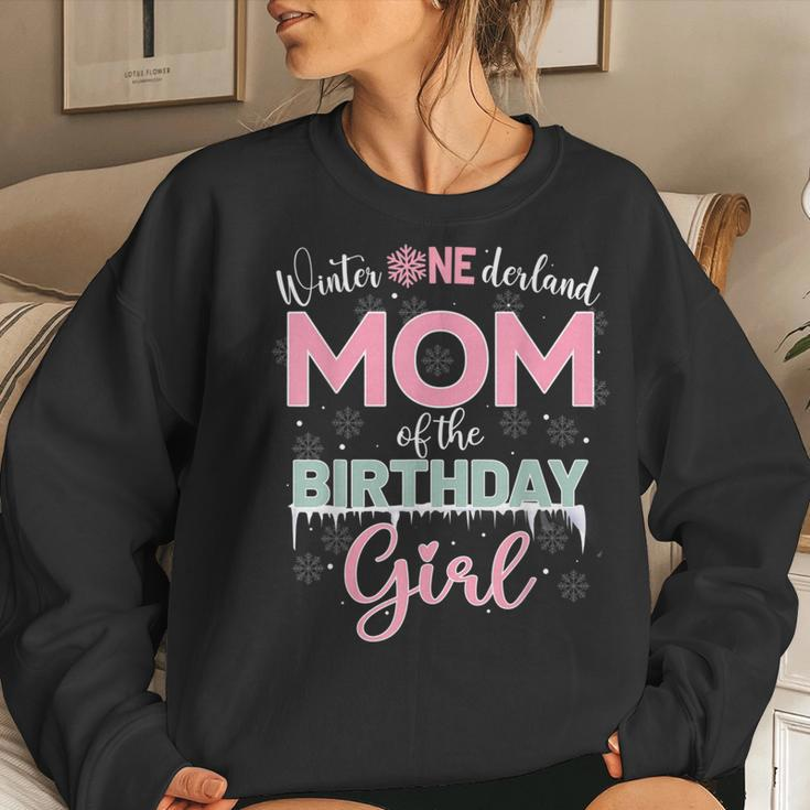 Mom Of The Birthday Girl Winter Onederland Family Women Sweatshirt Gifts for Her