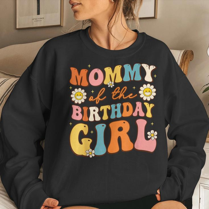 Mommy Of The Birthday Girl Daughter Groovy Mom Retro Theme Women Sweatshirt Gifts for Her