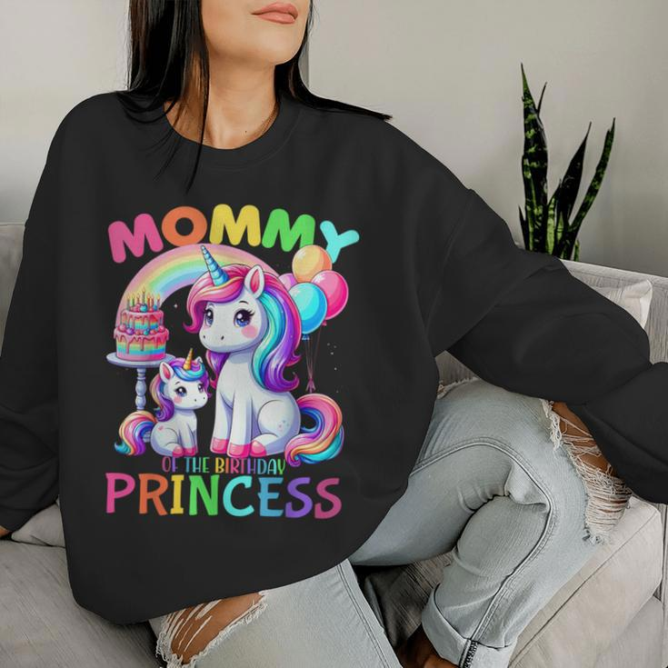 Mommy Of The Birthday Princess Unicorn Mom Women Sweatshirt Gifts for Her