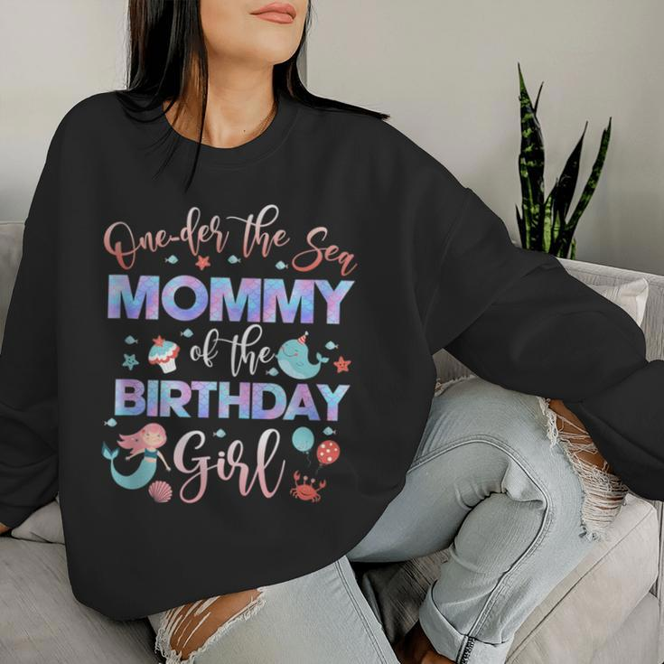 Mommy Of The Mermaid Birthday Girl Under Sea Mama 1St Women Sweatshirt Gifts for Her