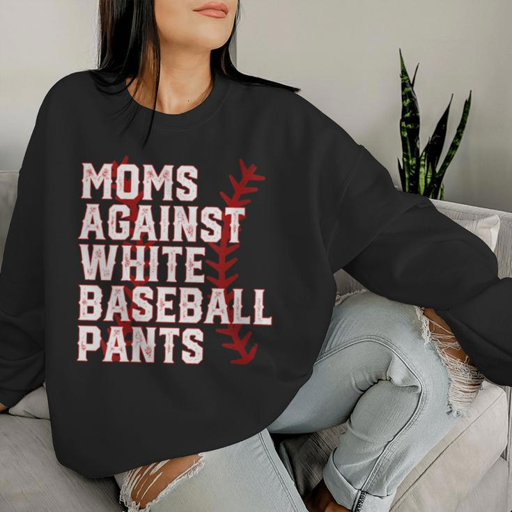 Moms Against White Baseball Pants Baseball Mama Women Sweatshirt Gifts for Her