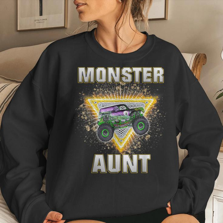 Monster Truck Aunt Retro Vintage Monster Truck Women Sweatshirt Gifts for Her