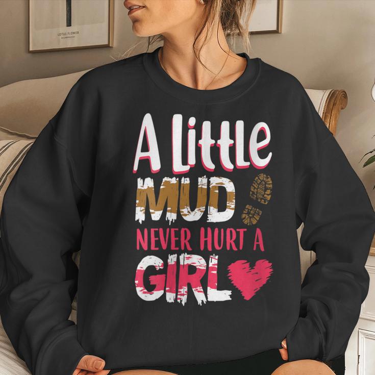 Mud Run Princess Little Mud Never Hurt A Girl Team Girls Atv Women Sweatshirt Gifts for Her