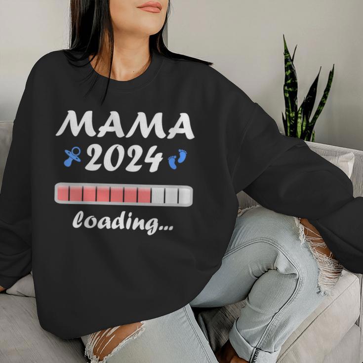 Mutter Werden Bekanntgabe Schwangerschaft Frau Mama 2024 Mit-Ausschnitt Sweatshirt Frauen Geschenke für Sie