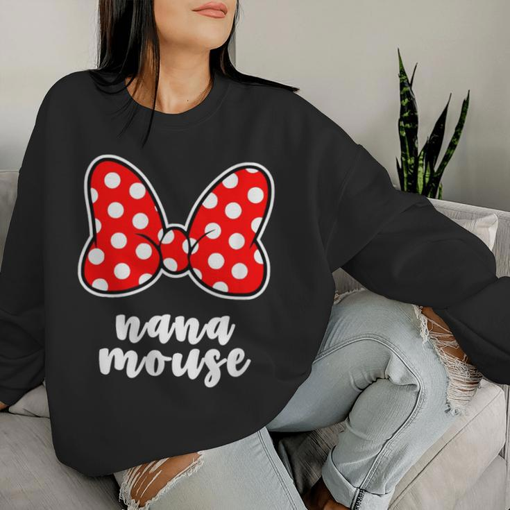 Nana Mouse Family Vacation Bow Women Sweatshirt Gifts for Her