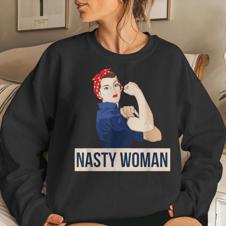 Nasty Woman Rosie Riveter Retro Feminist Women Sweatshirt Gifts for Her