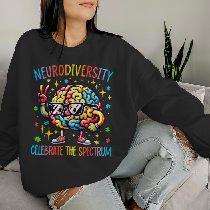 Neurodiversity Brain Autism Awareness Asd Adhd Kid Women Sweatshirt Gifts for Her