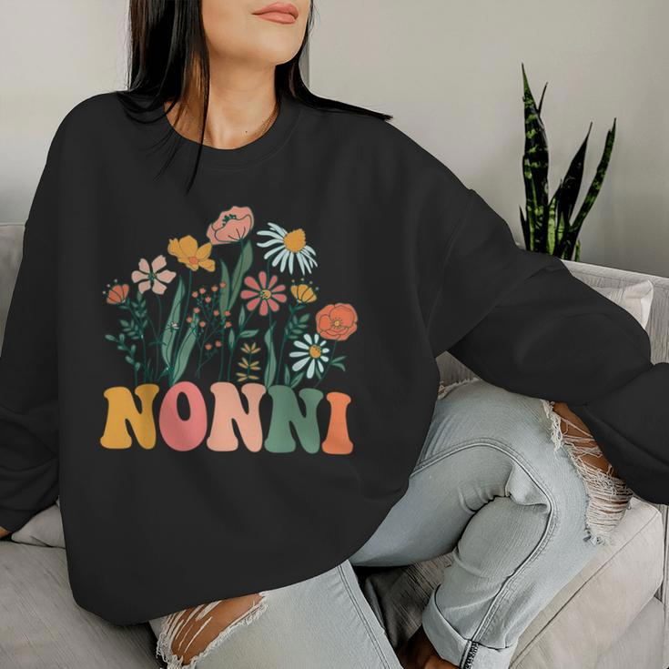 New Nonni Wildflower First Birthday & Baby Shower Women Sweatshirt Gifts for Her
