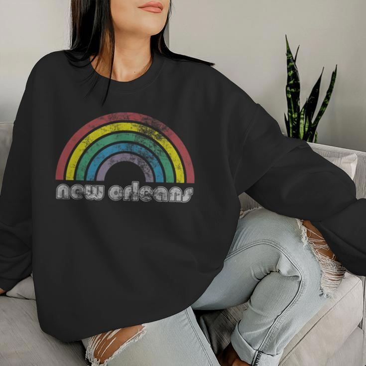 New Orleans Rainbow 70'S 80'S Style Retro Gay Pride Women Sweatshirt Gifts for Her