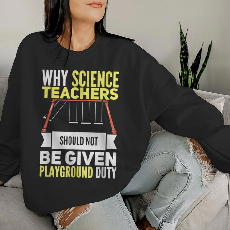 Newton's Crandle Science Teacher Playground Duty Women Sweatshirt Gifts for Her
