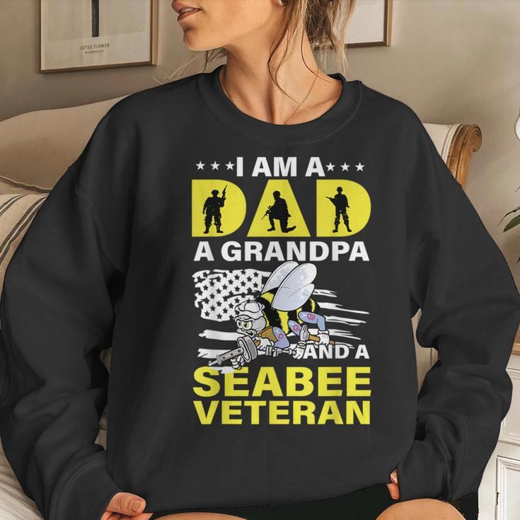 Nice Bee I Am Dad A Grandpa And A Seabee Veteran Women Sweatshirt Gifts for Her