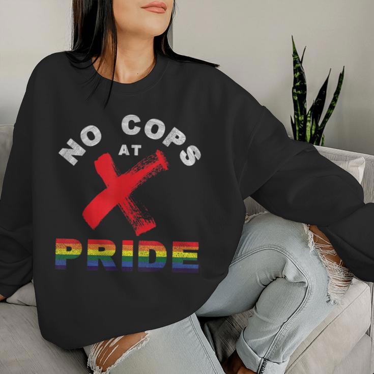 No Cops At Pride Gay Rainbow Pride Flag Lgbtq Ally Awareness Women Sweatshirt Gifts for Her