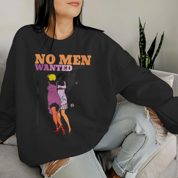 No Man Wanted Cute Lesbian Pride Retro Vintage Magzin Women Sweatshirt Gifts for Her