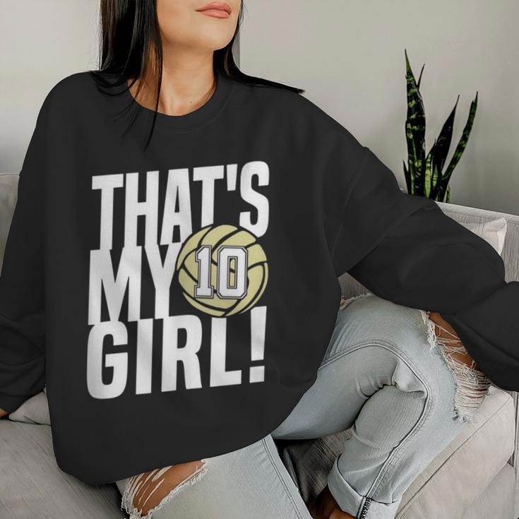 Nummer Zehn Das Ist Mein Mädchen 10Olleyball Mama Papa Familie Sweatshirt Frauen Geschenke für Sie