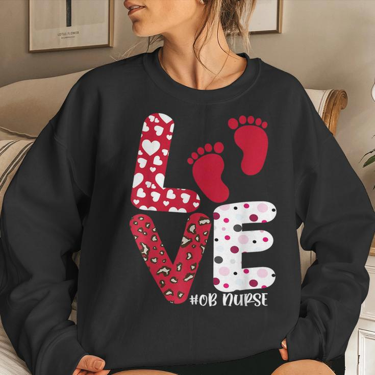 Ob Nurse Valentines Day Delivery Labor Nursing Lovers Women Sweatshirt Gifts for Her