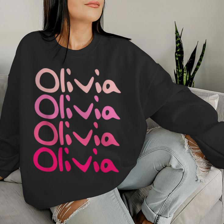 Olivia First Name-D Boy Girl Baby Birth-Day Women Sweatshirt Gifts for Her