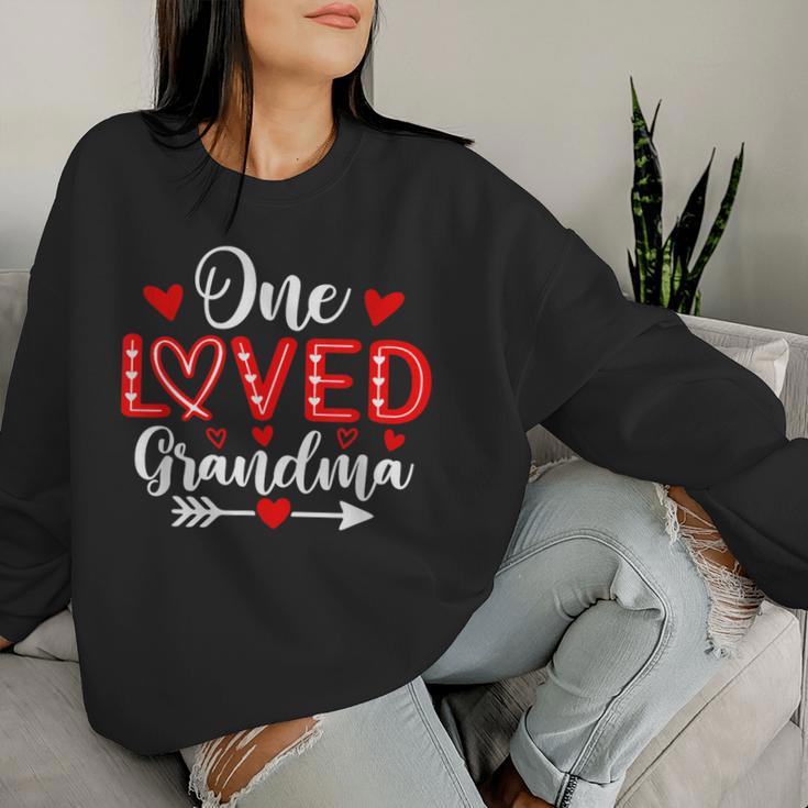 One Loved Grandma Hearts Valentine's Day Women Sweatshirt Gifts for Her