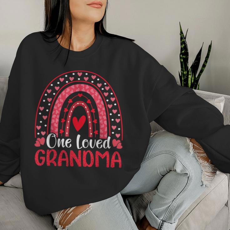 One Loved Grandma Rainbow Cute Valentine Day Women Sweatshirt Gifts for Her