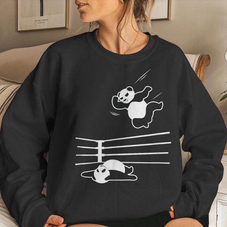 Panda Bear Wrestling Panda Women Sweatshirt Gifts for Her