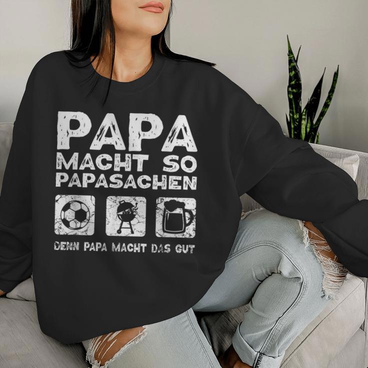 Papa Macht Das Gutater Hobby Football Grilling Beer Slogan Sweatshirt Frauen Geschenke für Sie