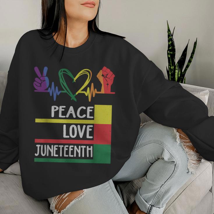 Peace Love Junenth Pride Black Girl Queen Men Women Sweatshirt Gifts for Her